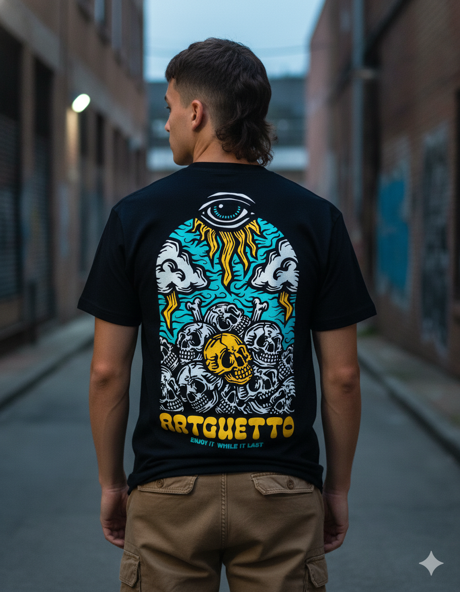 Camiseta Oversize con Estampado Trasero